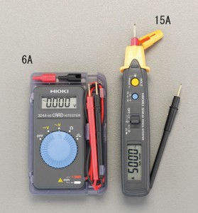 エスコ(ESCO) デジタルテスター(カード型) EA707A-6A 電圧 抵抗 電流 計測 電流測定器 小型 コンパクト 軽量 デジタル表示 抵抗測定 電気