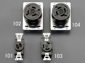 エスコ(ESCO) 250V/30A 引掛け埋込コンセント(接地2P) EA940BZ-103