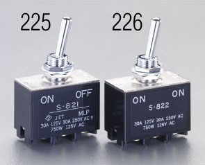 エスコ(ESCO) 125V/30A(12mm) 2極双投トグルスイッチ(大電流用 EA940DH-226