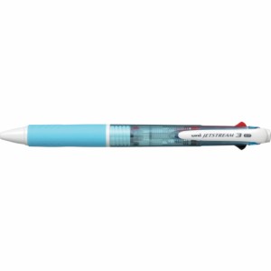三菱鉛筆(uni)ジェット3色ボールペン 水色 10本 SXE340007.8