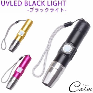 ブラックライト 紫外線ライト USB充電式 365nm UVライト 懐中電灯 ジェル ネイル レジン硬化