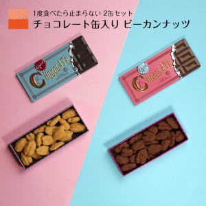 ピーカンナッツ チョコレート缶 チョコ缶 2缶 父の日 2024 スイーツ ギフト ペカンナッツ キャラメル ココア チョコ お菓子 クッキー缶 3