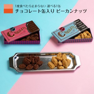 ピーカンナッツ 選べる チョコレート缶 チョコ缶 お菓子 スイーツ 父の日 2024 ギフト ペカンナッツ キャラメル ココア チョコ クッキー