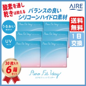 1DAY エアロフィットワンデー 30枚入り 6箱セット 1日使い捨て シリコーンハイドロゲル 送料無料 コンタクトレンズ 