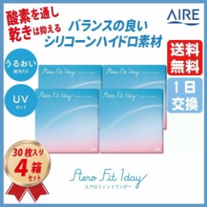 1DAY エアロフィットワンデー 30枚入り 4箱セット 1日使い捨て シリコーンハイドロゲル 送料無料 コンタクトレンズ 