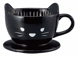 サンアート かわいい食器 「 猫 のキッチン用品 」 黒ねこ コーヒー ドリッパー 直径13.5cm 黒 SAN2542-2