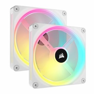 CORSAIR iCUE LINK QX140 RGB スターターキット White 140mm PWM RGB PCケースファン (ファン2個