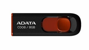 エイデータ(Adata) ADATA USBメモリ 8GB USB2.0 スライド式 ブラック AC008-8G-RKD