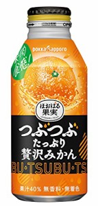 ポッカサッポロ ほおばる果実 つぶたっぷり贅沢みかん400g×24本