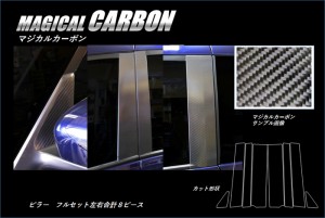 セレナ C27/e-POWER ピラーフルセット バイザーカットタイプ カーボンシート マジカルカーボン ハセプロ 日産 CPN-VF60 