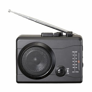 1年保証 / ラジカセ レトロ 小型 ラジオカセット レコーダー AM/FM マイク機能搭載 録音 電池式