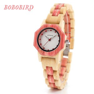 BOBO BIRD 腕時計 レディース 竹製 バンブー 自然 素材 天然 軽い 女性 ピンク シンプル ボボバード Watch bamboo