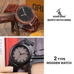 腕時計 木製 BOBOBIRD シンプル ユニセックス メンズ レディース WOOD WATCH クォーツ ボボバード 木製腕時計 男性 女性 黒檀 ブラウン 