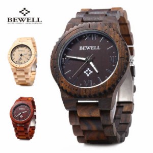 シンプル メンズ 男性用 お洒落 ウッド ウォッチ ナチュラル 木製 腕時計 ビーウェル  BEWELL wood watch クォーツ アナログ