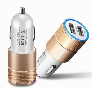 2ポート USB カーチャージャー 2台同時充電 12V-24V シガーソケット 充電器 スマホ 車載充電器 USBポート  車用 2USB スマホアクセサリー