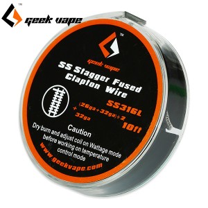 VAPE コイル 電子タバコ Geek Vape ギークべイプ クラプトン stagger Fused Clapton Wire (26ga+32ga)×2+32ga 10ft