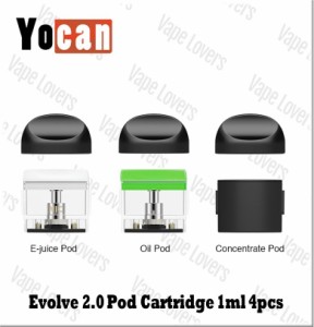 VAPE 電子タバコ Yocan Evolve ヨーシャン エボルブ 2.0 1ml 4個セット 交換用 POD ポッド カートリッジ