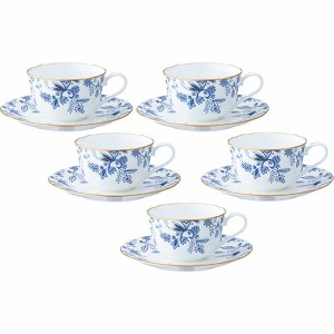 【Noritake（ノリタケ）】  BLUE SORRENTINO  （ブルーソレンティーノ）　ティー・コーヒー碗皿セット （5客）　　　F59387A-4562