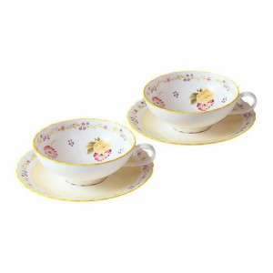 【Noritake（ノリタケ）】  JEUNE FLEUR  （ジュヌフレール）　ティー碗皿ペアセット　　　P58043A-4620