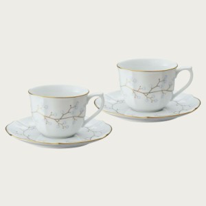 【Noritake（ノリタケ）】（ホワイトベル）　コーヒー碗皿ペアセット