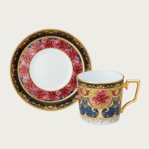 【Noritake（ノリタケ）】　（オマージュ　コレクション） 　コーヒーカップ＆ソーサー　（色絵薔薇文）