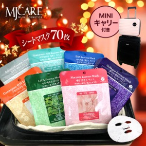  MJCARE オリジナル ギフトセット 7種70枚 【 ミニサイズ キャリーケース付き 】送料無料 プレゼント ギフト マスクパック フェイスマス