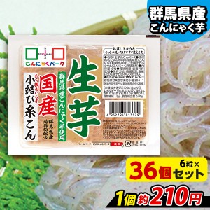 こんにゃく しらたき 糸こんにゃく 国産生芋小結糸こん こんにゃくパーク 白滝 ヨコオデイリーフーズ (1パック6粒*36パック入) 群馬県産 