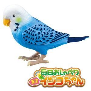 すぐに遊べる電池付き！ タカラトミー 毎日おしゃべり 天才インコちゃん 青色 脳トレやゲームで楽しめます！本物そっくりなかわいいペッ