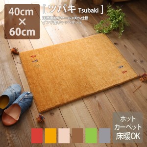 玄関マット 室内 40cm×60cm 天然素材 ギャッベ ギャベ 手織り 長持ち 耐久性 おしゃれ ウール インド産 床暖 ラグ マット オールシーズ