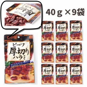 国産ビーフ厚切りハラミ9袋セット(40g×9袋） ビーフジャーキー 珍味 酒のつまみ 厚切り ハラミ おつまみ 国産 牛ハラミ スパイシー ビー