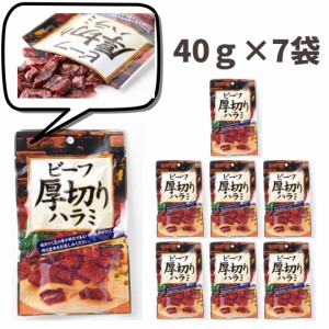 国産ビーフ厚切りハラミ7個セット（40g×7袋） ビーフジャーキー 珍味 酒のつまみ 厚切り ハラミ おつまみ 国産 牛ハラミ スパイシー ビ