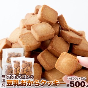 【無選別】オオバコ入り豆乳おからクッキー500g ダイエットクッキー おから こんにゃく オオバコ種皮末 マンナン 豆乳 食物繊維 ハードタ