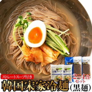 本場韓国の味わい！韓国宋家冷麺(黒麺160g×2袋+サン冷麺スープ2袋)2〜4人前 韓国冷? 冷麺 韓国 黒麺 麺類 スープ付 常温 送料無料 メー