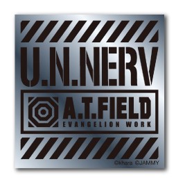 A.T.FIELD ステッカー U.N.NERV ATロゴ ATF007S 鏡面 シルバー Sサイズ エヴァンゲリオン