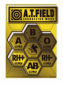 A.T.FIELD ステッカー シートタイプ 血液型 ATF028G 鏡面 ゴールド Lサイズ エヴァンゲリオン