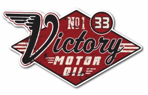 バイカーステッカー BIKER STICKER バイク ハーレー ヘルメット Victory MOTOR OIL BK035 車 ステッカー 屋外OK