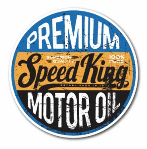 バイカーステッカー BIKER STICKER バイク ハーレー ヘルメット Speed King ヴィンテージ BK037 車 ステッカー 屋外OK