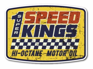 バイカーステッカー BIKER STICKER バイク ハーレー ヘルメット SPEED KINGS ヴィンテージ BK039 車 ステッカー 屋外OK