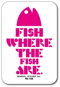 釣りステッカー カシラアイコン 魚のいるところで釣りをせよ ピンク FS125 フィッシング ステッカー 釣り 趣味 gs グッズ