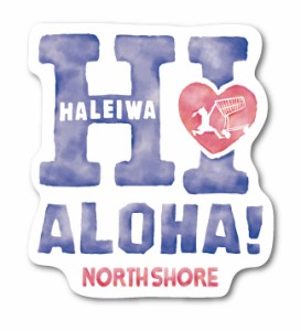 ハレイワハッピーマーケット ステッカー HI ALOHA! HHM008 おしゃれ ハワイ ノースショア グッズ
