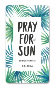 ハレイワハッピーマーケット ステッカー PRAY FOR SUN ブルー HHM022 おしゃれ ハワイ ノースショア グッズ