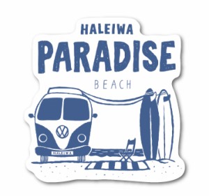 ハレイワハッピーマーケット ステッカー PARADISE ワゴン HHM028 おしゃれ ハワイ ノースショア グッズ