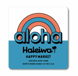 ハレイワハッピーマーケット ステッカー aloha レトロ ブルー HHM052 おしゃれ ハワイ ノースショア グッズ