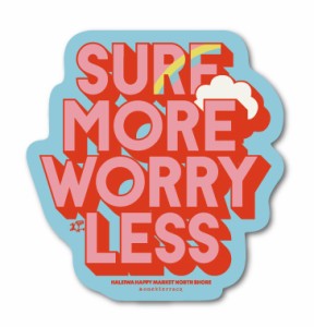 ハレイワハッピーマーケット ステッカー SURF MORE WORRY LESS HHM054 おしゃれ ハワイ ノースショア グッズ