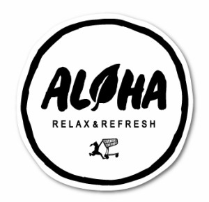 ハレイワハッピーマーケット ステッカー サークル ALOHA HHM061 おしゃれ ハワイ ノースショア グッズ