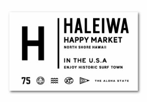 ハレイワハッピーマーケット ステッカー H HALEIWA スクエア HHM066 おしゃれ ハワイ ノースショア グッズ