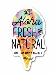 ハレイワハッピーマーケット ステッカー アイス FRESH AND NATURAL HHM072 おしゃれ ハワイ ノースショア グッズ