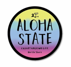 ハレイワハッピーマーケット ステッカー サークル ALOHA STATE HHM075 おしゃれ ハワイ ノースショア グッズ