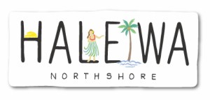 ハレイワハッピーマーケット ステッカー HALEIWA 横長 イラスト HHM085 おしゃれ ハワイ ノースショア グッズ