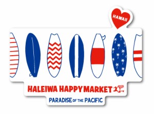 ハレイワハッピーマーケット ステッカー サーフボード イラスト HHM087 おしゃれ ハワイ ノースショア グッズ